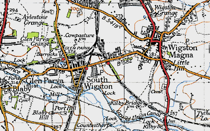Old map of Blaby Hill in 1946