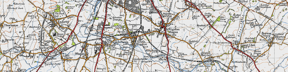 Old map of South Wigston in 1946