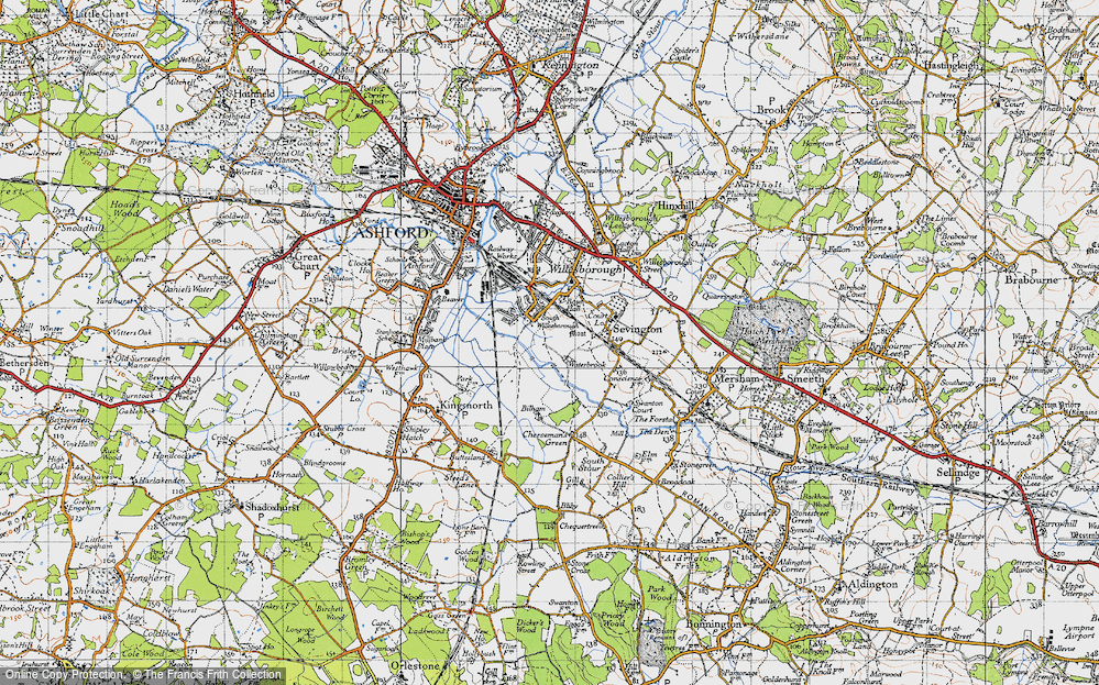 Old Map of South Willesborough, 1940 in 1940