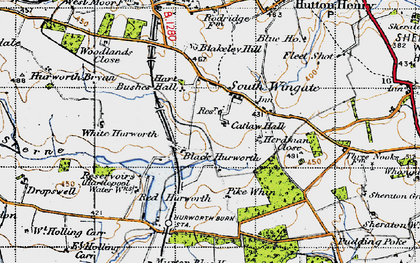 Old map of White Hurworth in 1947