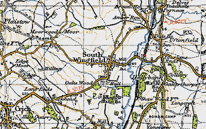 Old map of South Wingfield in 1947