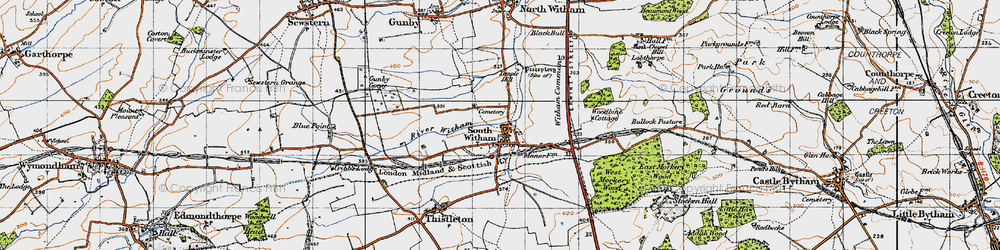 Old map of South Witham in 1946