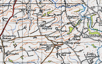 Old map of South Wonford in 1946