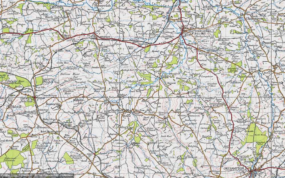 Old Map of Historic Map covering Lewmoor in 1946