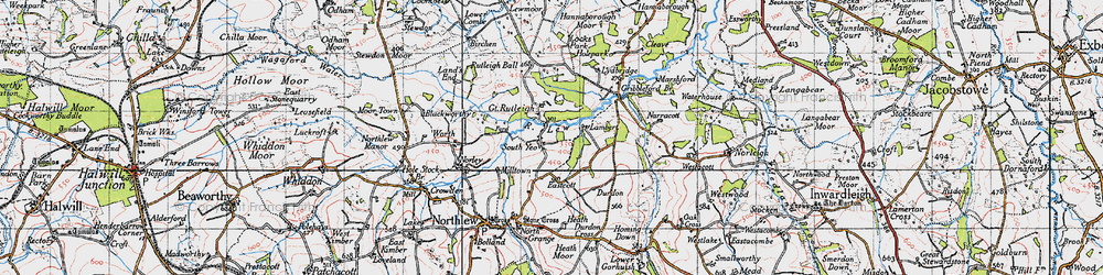 Old map of South Yeo in 1946