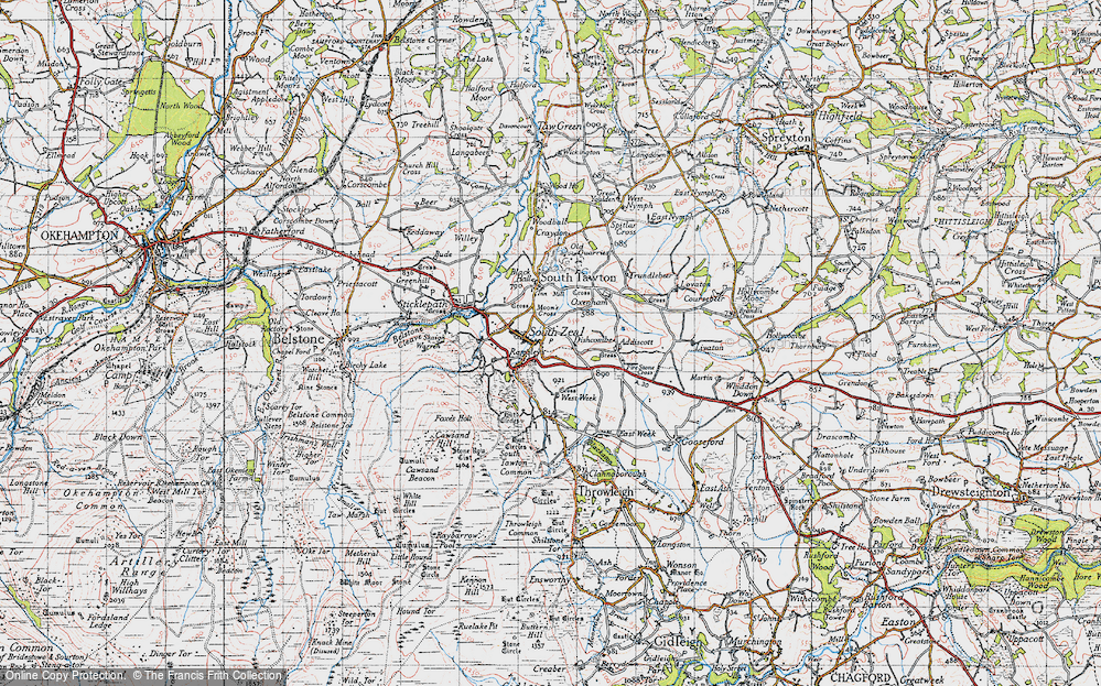 Old Map of Historic Map covering West Wyke in 1946