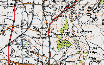 Old map of Southam in 1946