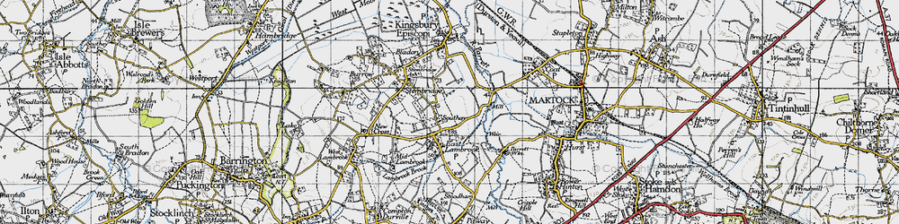 Old map of Southay in 1945