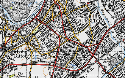 Old map of Southborough in 1945