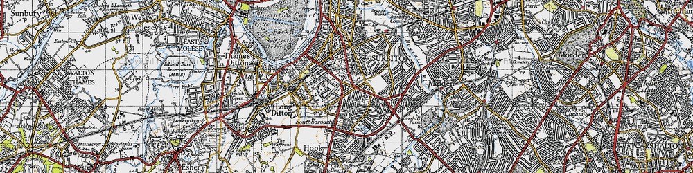 Old map of Southborough in 1945