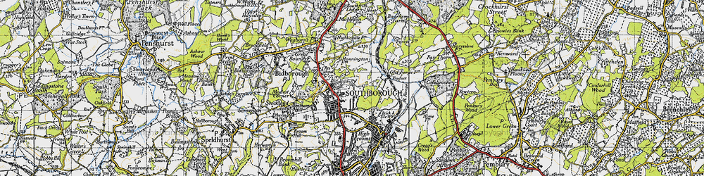 Old map of Southborough in 1946