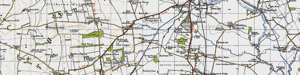 Old map of Southburn in 1947