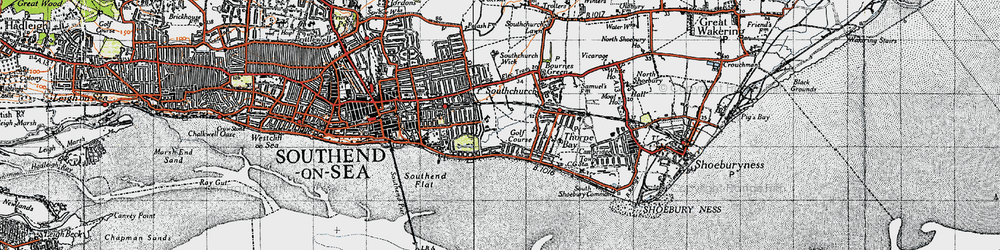 Old map of Southchurch in 1946