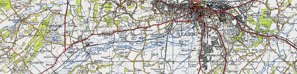 Old map of Southcote in 1945