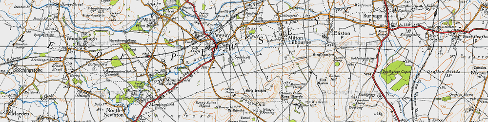 Old map of Southcott in 1940