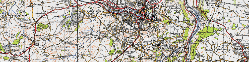 Old map of Southdown in 1946