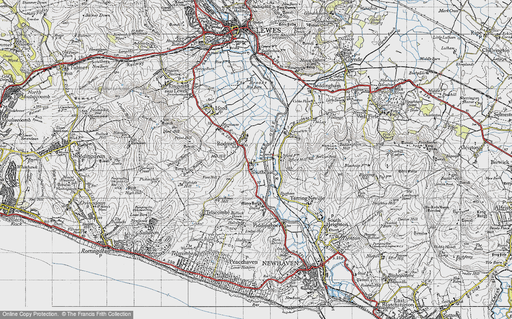Old Map of Southease, 1940 in 1940