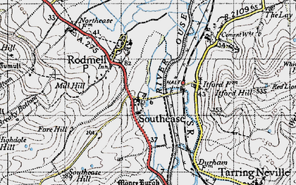 Old map of Southease in 1940
