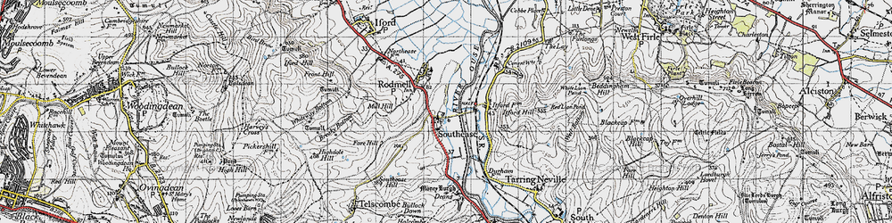 Old map of Southease in 1940