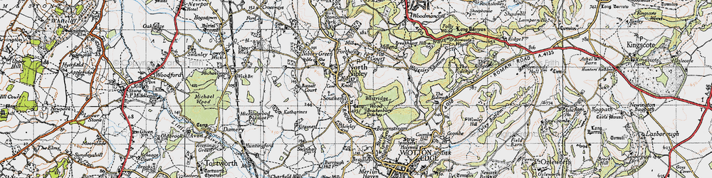 Old map of Westridge Wood in 1946