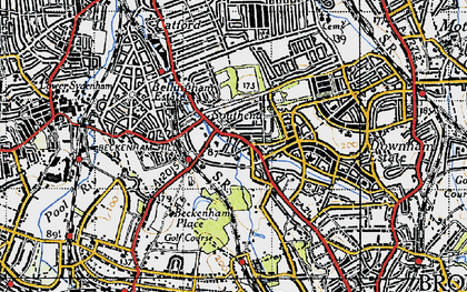 Old map of Beckenham Palace Park in 1946