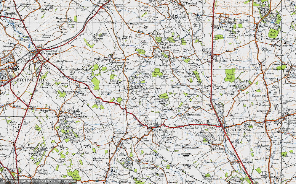 Old Map of Southern Green, 1946 in 1946