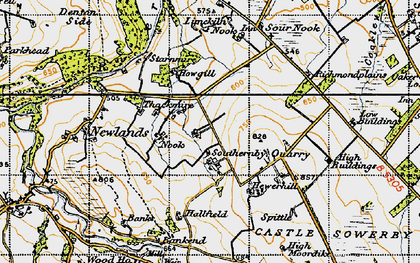 Old map of Southernby in 1947