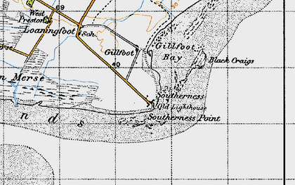 Old map of Southerness in 1947