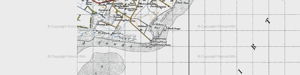 Old map of Southerness in 1947