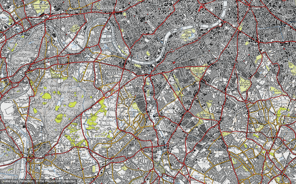Old Map of Southfields, 1945 in 1945