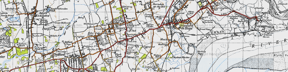 Old map of Southfields in 1946