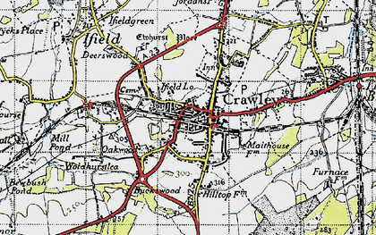 Old map of Southgate in 1940