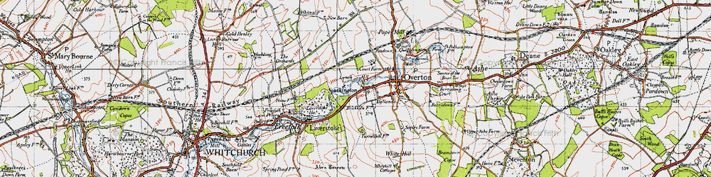 Old map of Southington in 1945