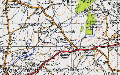Old map of Southmarsh in 1945
