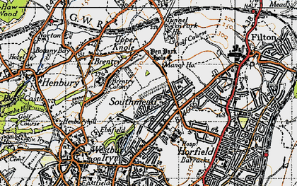 Old map of Southmead in 1946