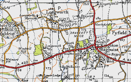 Old map of Southmoor in 1947