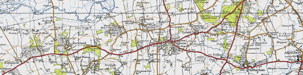Old map of Southmoor in 1947