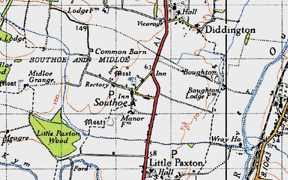 Old map of Southoe in 1946
