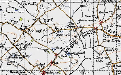 Old map of Bedingfield Hall in 1946