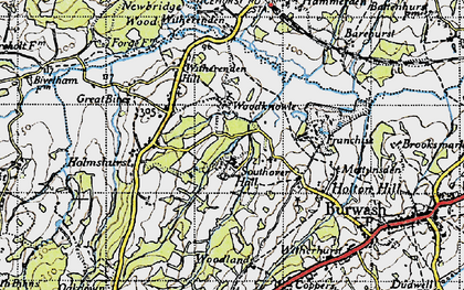 Old map of Southover in 1940
