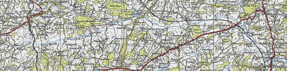 Old map of Southover in 1940