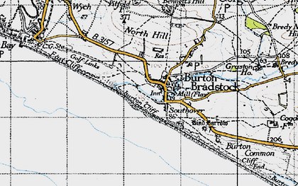 Old map of Burton Cliff in 1945