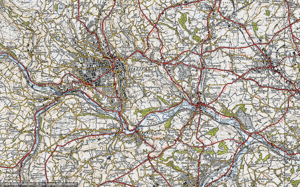 Old Map of Southowram, 1947 in 1947