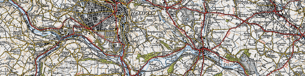 Old map of Southowram in 1947