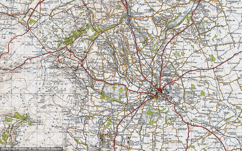 Old Map of Historic Map covering Barn Hill in 1947