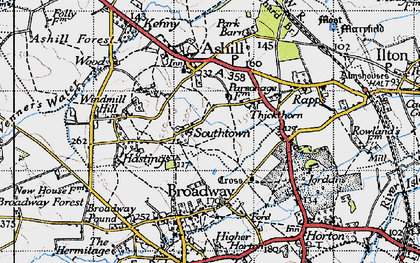 Old map of Southtown in 1945