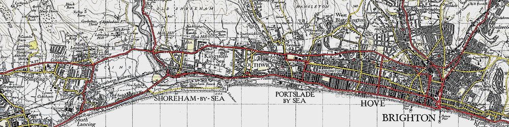 Old map of Southwick in 1940