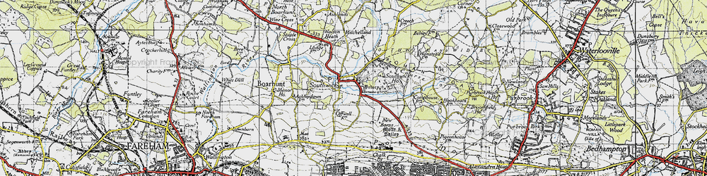 Old map of Southwick in 1945