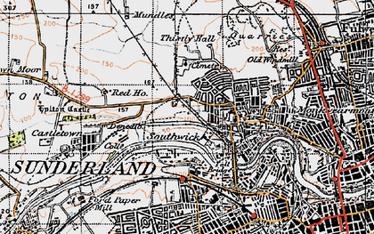 Old map of Southwick in 1947