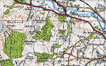 Old map of Sow in 1946